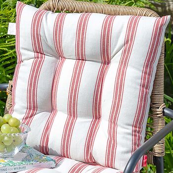 Millstone Red Striped Garden Seat Pads, 3 of 6