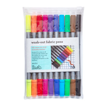 Doodle Wash Out Fabric Pens Classic 10 Colour Pack, 6 of 6