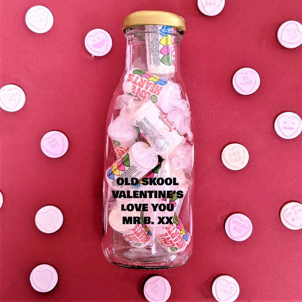 Personalised Love Hearts Gift Bottle, 1 of 2
