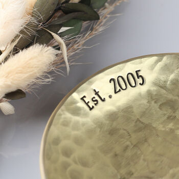Personalised 21st Anniversary Brass Dish, 4 of 8