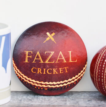 Personalised Cricket Ball Coaster, 3 of 4