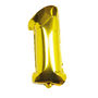 Individual Gold No Helium Number Party Balloon One, thumbnail 2 of 3