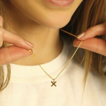 Kiss 'X' Necklace In Silver Or Gold Vermeil Plated, 4 of 8