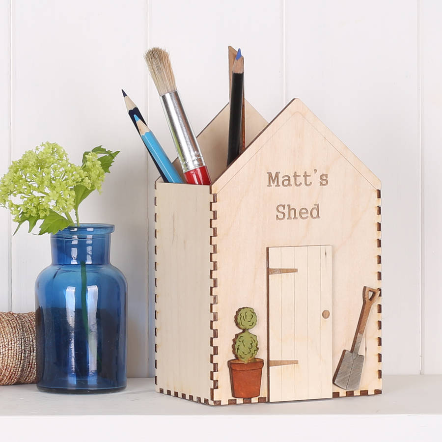Personalised Dad's Shed Desk Tidy Fathers Day Gift By Bombus