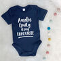 My Auntie Is My Favourite Personalised Babygrow, thumbnail 9 of 12