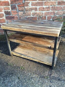 Industrial Reclaimed Tv Stand Media Coffee Table 099, 3 of 6