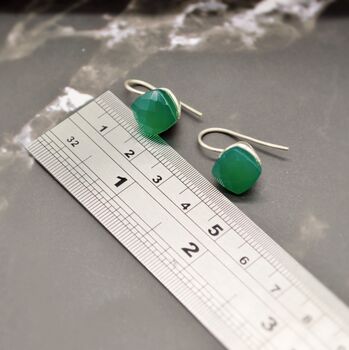 Green Onyx Sterling Silver Earrings, 8 of 8