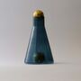 Blue Cone Shaped Glass Decanter With Sphere Stopper, thumbnail 1 of 2