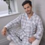 Mens Brushed Woven Grey Check Pyjama, thumbnail 2 of 2