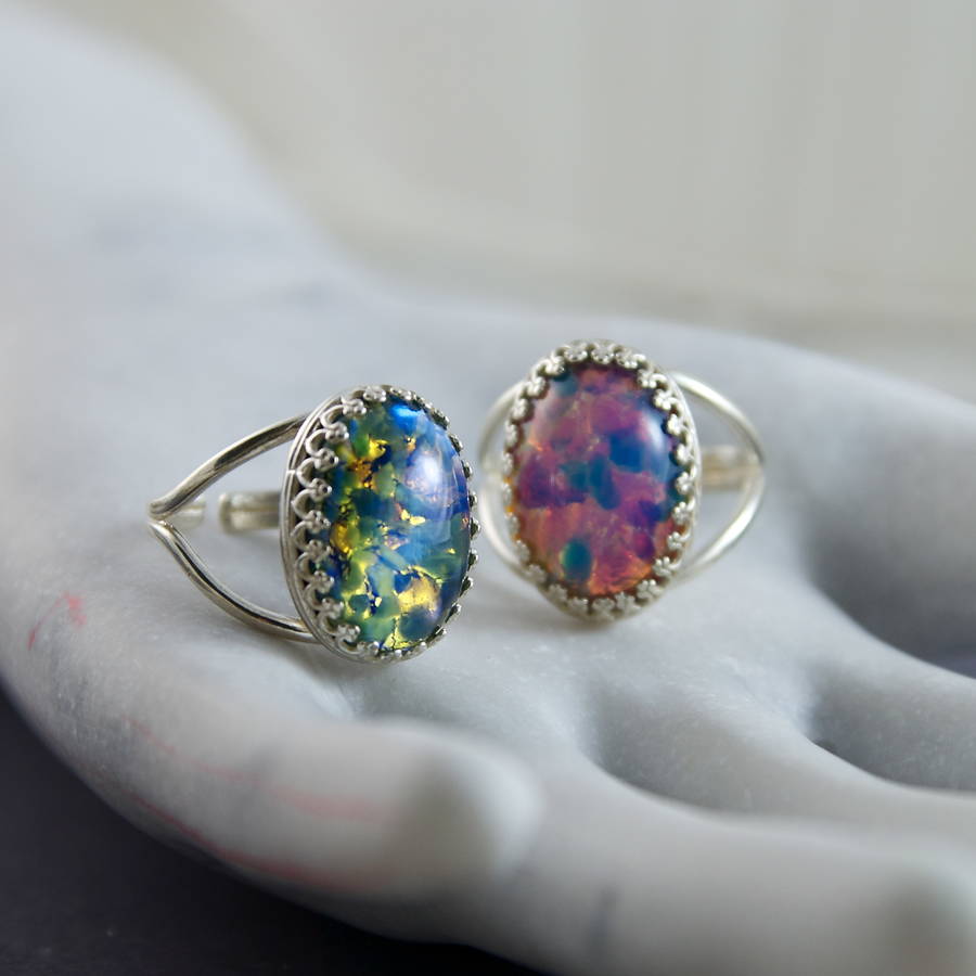  Sterling  Silver  Fire Opal  Ring  By Penny Masquerade 