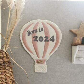 Born In 2024, Hot Air Balloon Nursery Decor, 7 of 12