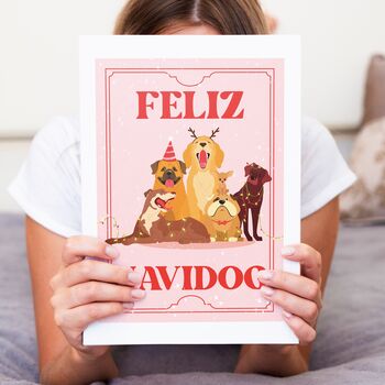 Feliz Navidog, Christmas Dog Art Print, 5 of 9