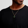 Men's Small Malachite Dog Tag Locket Gold, thumbnail 3 of 10