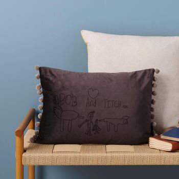 Child's Drawing Personalised Velvet Cushion, 10 of 11