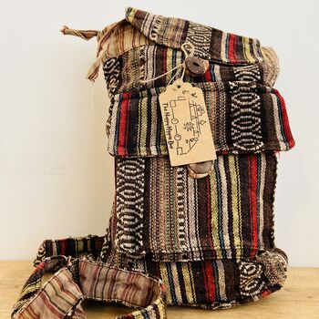 Handmade Bohemian Mini Stripe Backpack, 4 of 10