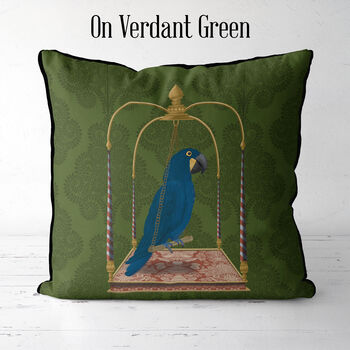 Tropical Cushion Blue Parrot On Green, Multiple Cols, 7 of 9