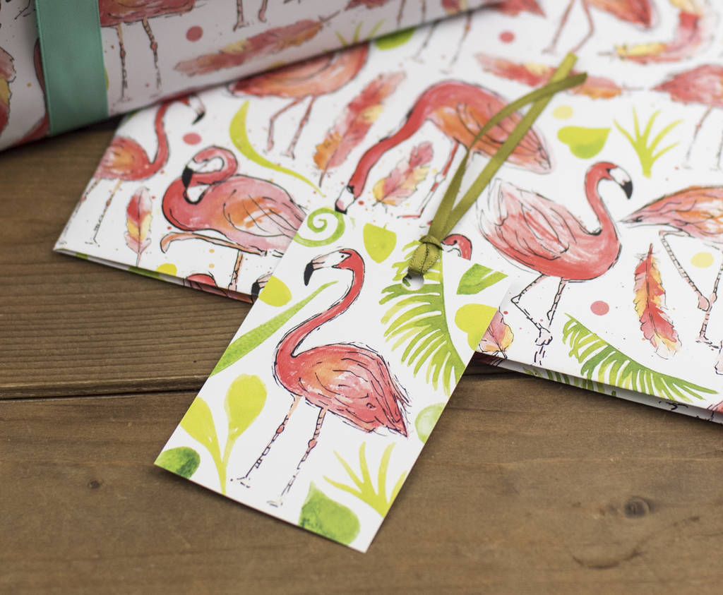 flamingo wrapping paper set by alexia claire
