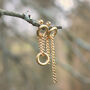 Asymmetric Hoop Chain Earrings 18ct Gold Plated, thumbnail 2 of 8