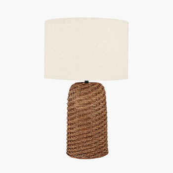 Brown Woven Seagrass Table Lamp, 3 of 11