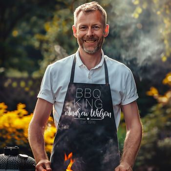 Personalised BBQ King Cooking Apron, Gift For Him, Dad, 2 of 12
