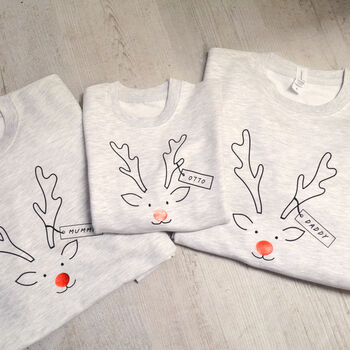 Matching Family Reindeer Christmas Jumpers, 6 of 7