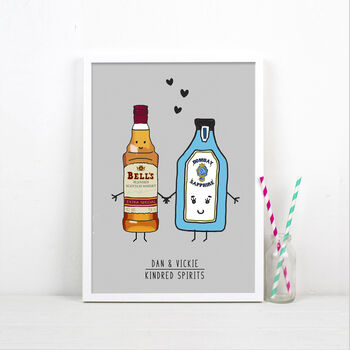 'Kindred Spirits' Personalised Couples Print, 8 of 8
