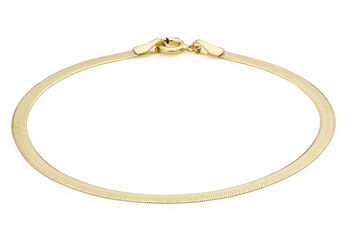 9ct Yellow Gold Herringbone Chain Bracelet, 4 of 5