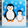 'Penguin And Baby' Personalised Christmas Card, thumbnail 4 of 4