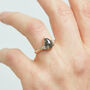 18ct Rose Gold Salt And Pepper Pear Shape Diamond Engagement Ring, thumbnail 4 of 8