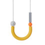 Mustard, Grey And Orange Silicone Necklace, thumbnail 3 of 6