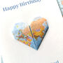 Happy Birthday Origami Map Heart Card, thumbnail 4 of 6