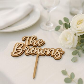 Personalised Wedding Name Cake Topper –Custom Cake Sign, 7 of 9