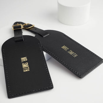 Leather Personalised Luggage Tag