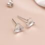 Sterling Silver Textured Heart Stud Earrings, thumbnail 3 of 6