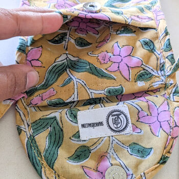 Block Print Mobile Phone Purse Fair Trade Crossbody Bag, 6 of 6