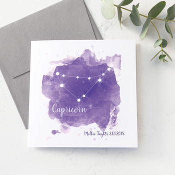 Personalised Capricorn Star Sign Card, 3 of 4