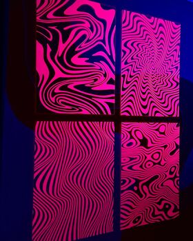 Psychedelic Wave Uv Glow Clear Acrylic Vinyl Decor, 4 of 5