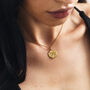 Graceful Gold Zodiac Pendant – Personalised Celestial Charm, thumbnail 3 of 9