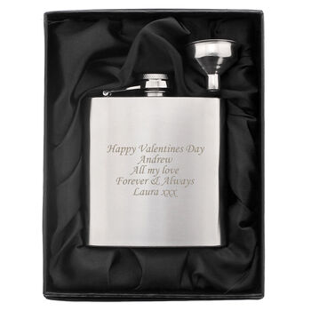 Engraved Stainless Steel Hip Flask With Gift Box, 3 of 6