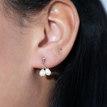 Twin Pearl Drops Stud Earrings, 2 of 8