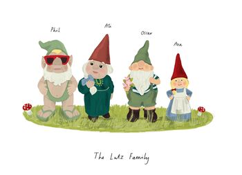 Personalised Garden Gnome Print, 3 of 4