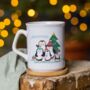 Personalised Penguin Family Christmas Mug, thumbnail 1 of 3
