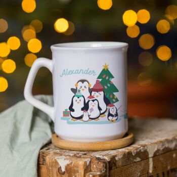 Personalised Penguin Family Christmas Mug, 3 of 3
