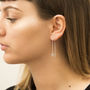 Sterling Silver Star Threader Earrings, thumbnail 3 of 4