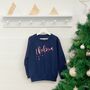 I Believe With Stars Rose Gold Kids Xmas Jumper, thumbnail 2 of 2
