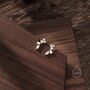 Clear Cz Cluster Stud Earrings In Sterling Silver, thumbnail 6 of 10