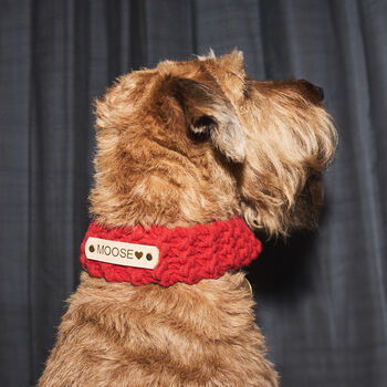 Hand Knitted And Personalised Dog Scarf, 2 of 12