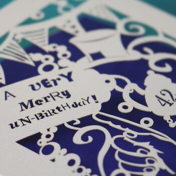 Personalised Papercut Unbirthday Card, 3 of 7