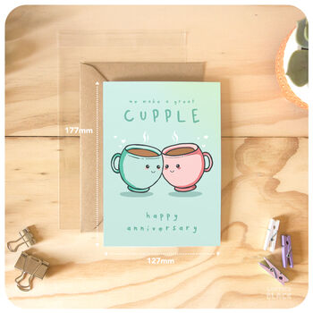 Cute Pun Happy Anniversary Card, Husband Wife Partner, 3 of 4