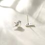Sterling Silver Tiny Sparrow Bird Stud Earrings, thumbnail 6 of 11